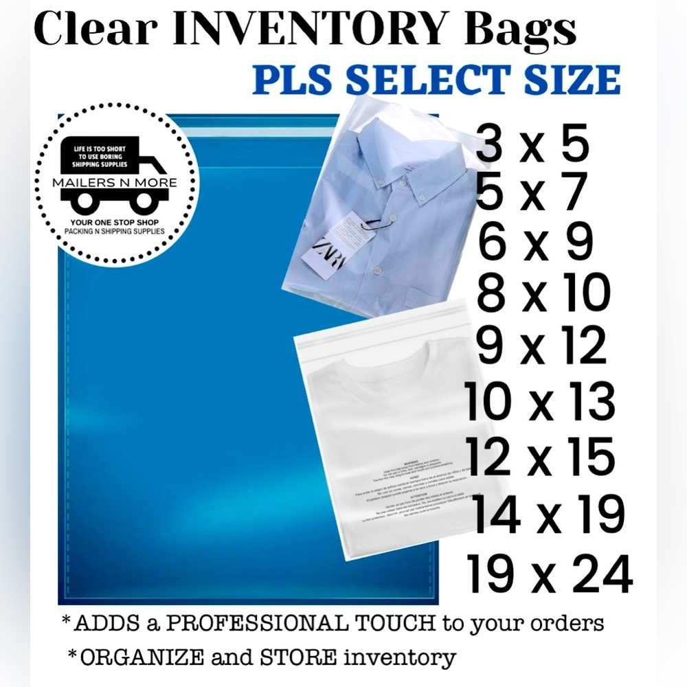 Clear Self Adhesive Bag Clear Inventory Bags Clear Bags clear poly SELECT SIZE A